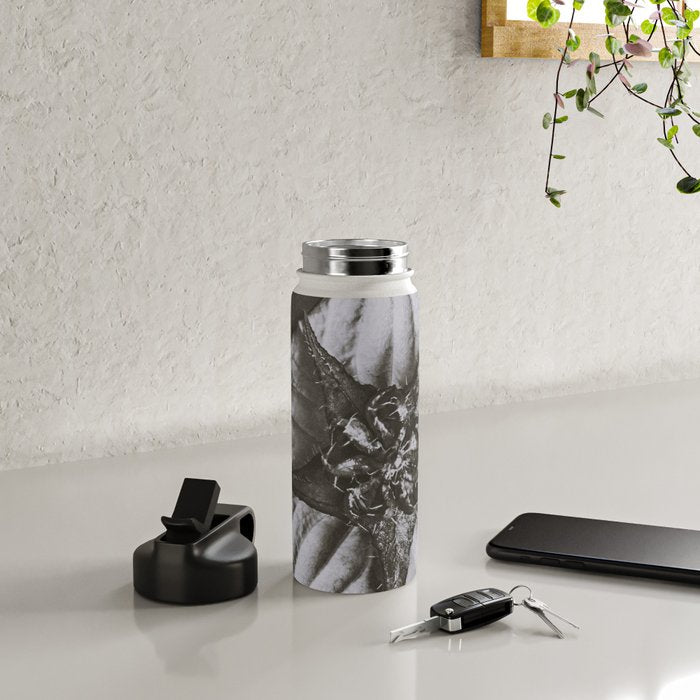 Snowbird, The Magic Garden of Nature, autumn blossom black and white photograph by Karl Blossfeldt Water Bottle Gallery Image 4