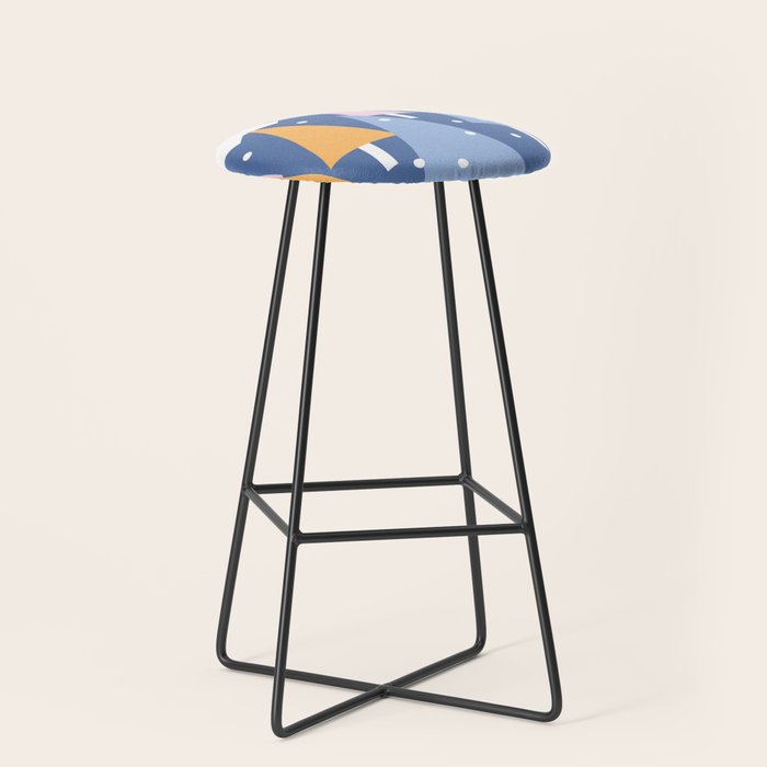 Snowy mountains and trees Stool Gallery Image 1