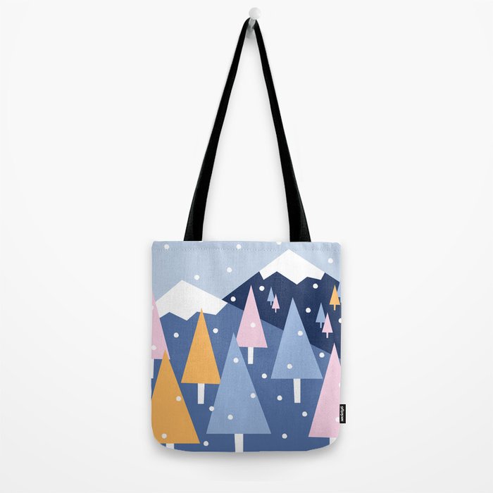 Snowy mountains and trees Tote Bag Gallery Image 2
