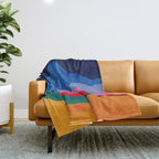 Night sky over mountains Throw Blanket Gallery Image 1