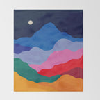 Night sky over mountains Throw Blanket Gallery Image 2