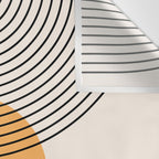 Geometric Lines in Black and Beige 29 (Rainbow and Sun Abstraction) Wall Tapestry Gallery Image 3