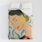SMILING WOMAN AND SUNSHINE Duvet Cover Gallery Image 6