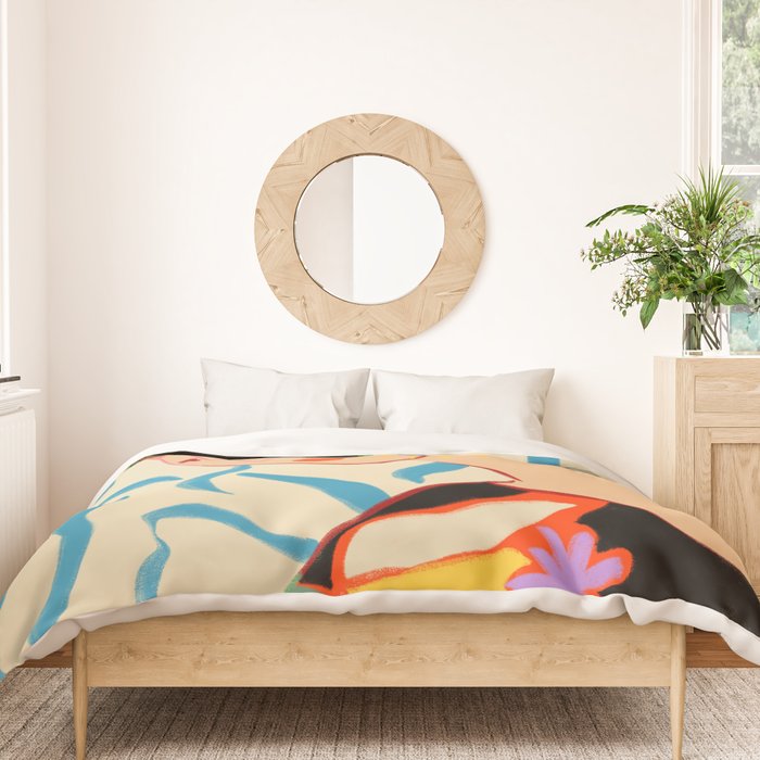 SMILING WOMAN AND SUNSHINE Duvet Cover Gallery Image 3