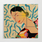 SMILING WOMAN AND SUNSHINE Wood Wall Art Gallery Image 1