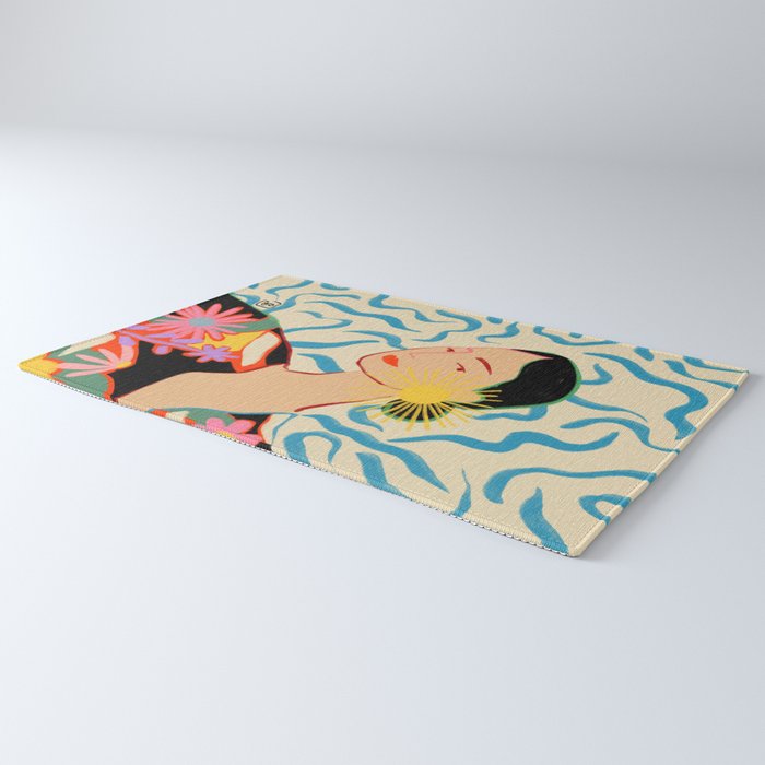SMILING WOMAN AND SUNSHINE Rug Gallery Image 3