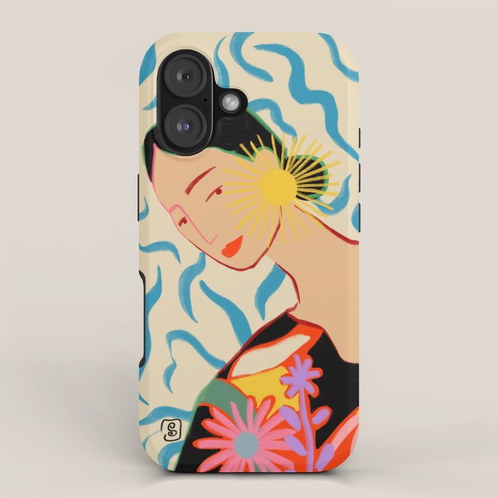 SMILING WOMAN AND SUNSHINE iPhone Case Gallery Image 1