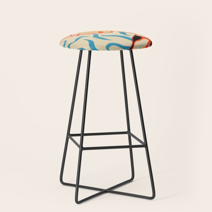 SMILING WOMAN AND SUNSHINE Stool Gallery Image 1