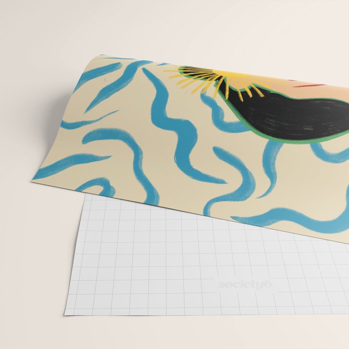 SMILING WOMAN AND SUNSHINE Wrapping Paper Gallery Image 2