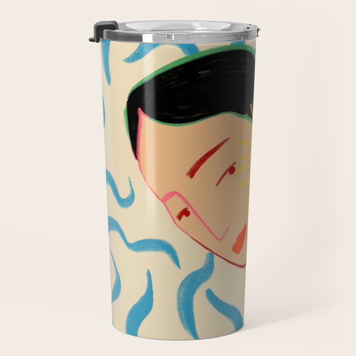 SMILING WOMAN AND SUNSHINE Travel Mug Gallery Image 3