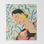 SMILING WOMAN AND SUNSHINE Throw Blanket Gallery Image 2