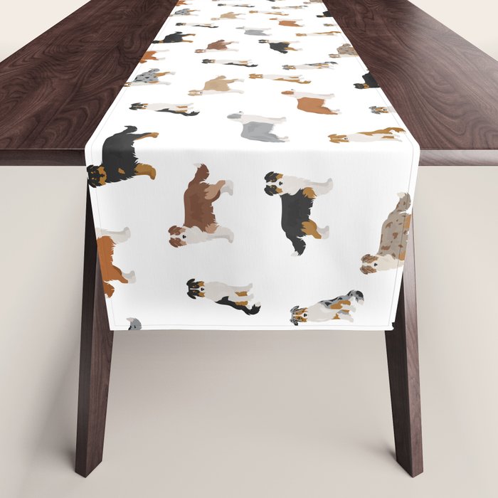 Australian Shepherd Colors Pattern Table Runner Gallery Image 1