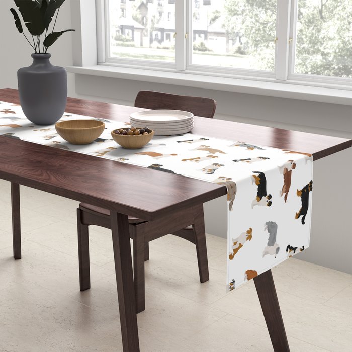 Australian Shepherd Colors Pattern Table Runner Gallery Image 2