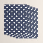 White Swiss Cross Pattern on Navy Blue background Wrapping Paper Gallery Image 3