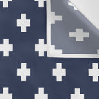 White Swiss Cross Pattern on Navy Blue background Wall Tapestry Gallery Image 3