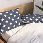 White Swiss Cross Pattern on Navy Blue background Pillow Sham Gallery Image 2
