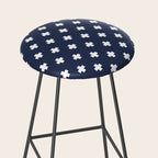 White Swiss Cross Pattern on Navy Blue background Stool Gallery Image 2
