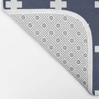 White Swiss Cross Pattern on Navy Blue background Bath Mat Gallery Image 2