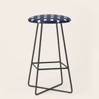 White Swiss Cross Pattern on Navy Blue background Stool Gallery Image 1