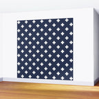 White Swiss Cross Pattern on Navy Blue background Wall Mural Gallery Image 2