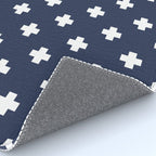 White Swiss Cross Pattern on Navy Blue background Rug Gallery Image 4
