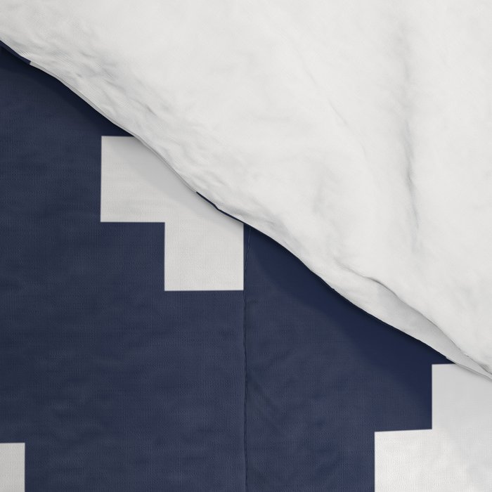 White Swiss Cross Pattern on Navy Blue background Comforter Gallery Image 4