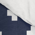 White Swiss Cross Pattern on Navy Blue background Comforter Gallery Image 4