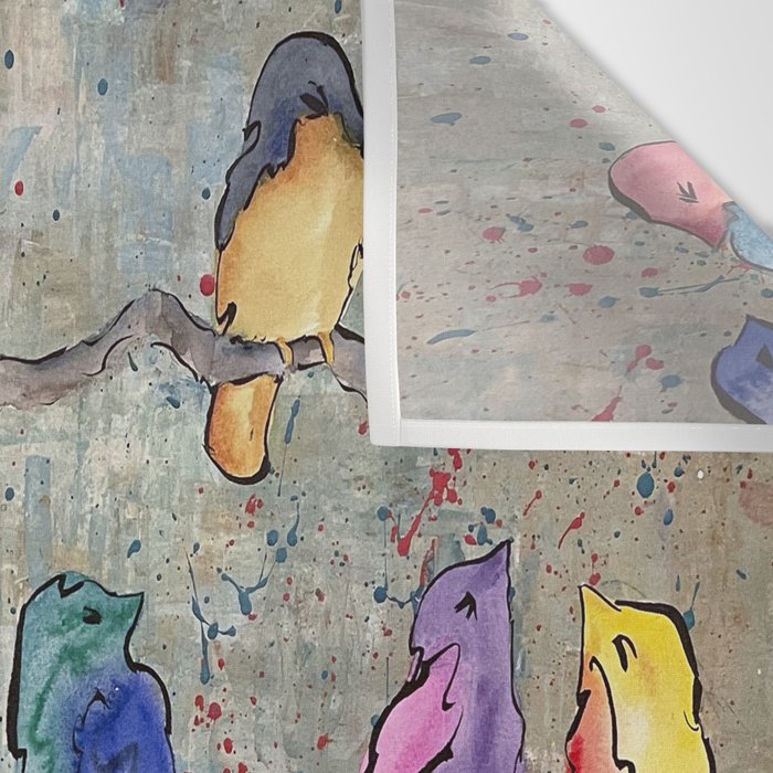 Colorful Birds Banter Wall Tapestry Gallery Image 3