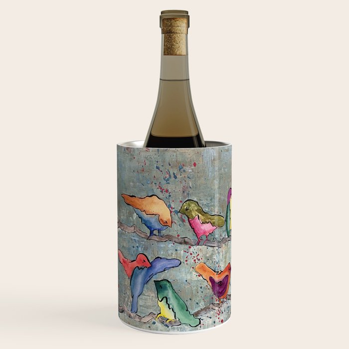 Colorful Birds Banter Wine Chiller Gallery Image 2