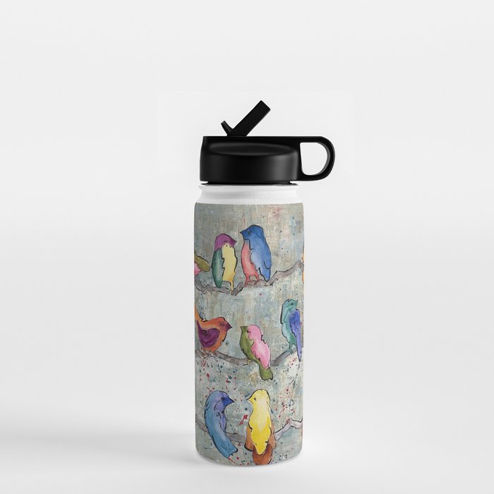 Colorful Birds Banter Water Bottle Gallery Image 1