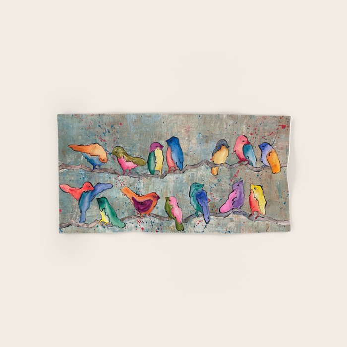 Colorful Birds Banter Bath Towel Gallery Image 1