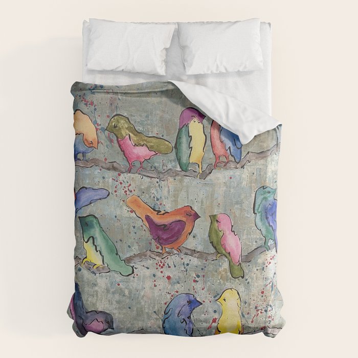 Colorful Birds Banter Duvet Cover Gallery Image 1