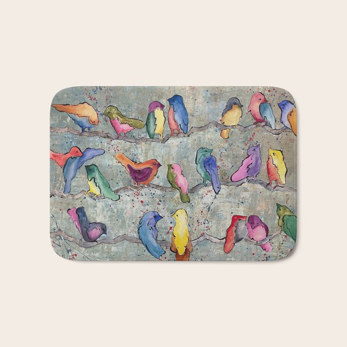 Colorful Birds Banter Bath Mat Gallery Image 1