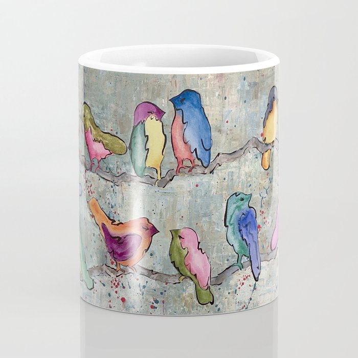 Colorful Birds Banter Coffee Mug Gallery Image 4