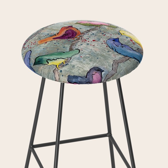 Colorful Birds Banter Stool Gallery Image 2