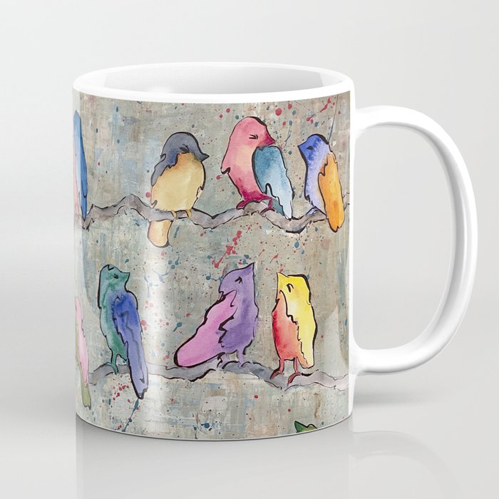Colorful Birds Banter Coffee Mug Gallery Image 1