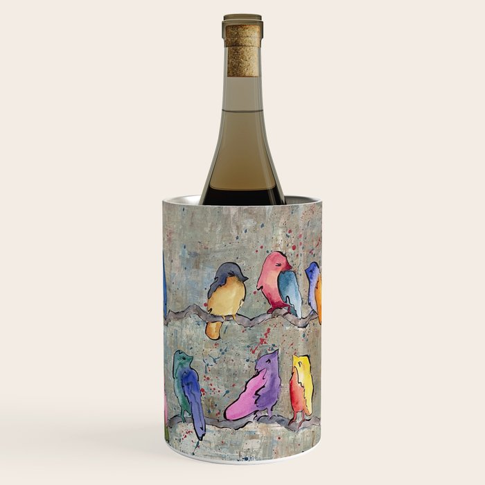 Colorful Birds Banter Wine Chiller Gallery Image 3