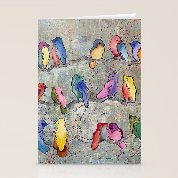 Colorful Birds Banter Stationery Card Gallery Image 1