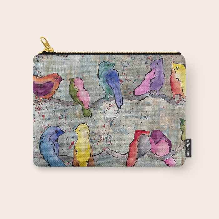 Colorful Birds Banter Carry All Pouch Gallery Image 1