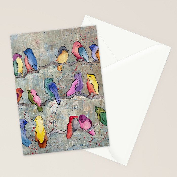 Colorful Birds Banter Stationery Card Gallery Image 2