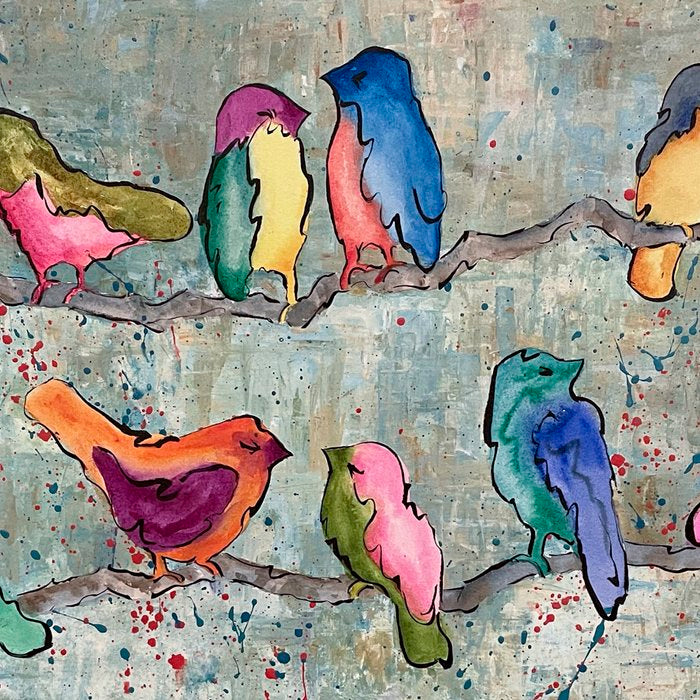 Colorful Birds Banter Coffee Mug Gallery Image 2