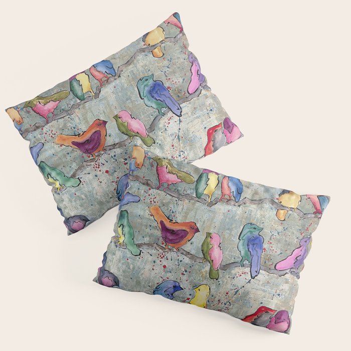 Colorful Birds Banter Pillow Sham Gallery Image 3