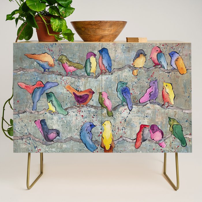 Colorful Birds Banter Credenza Gallery Image 1