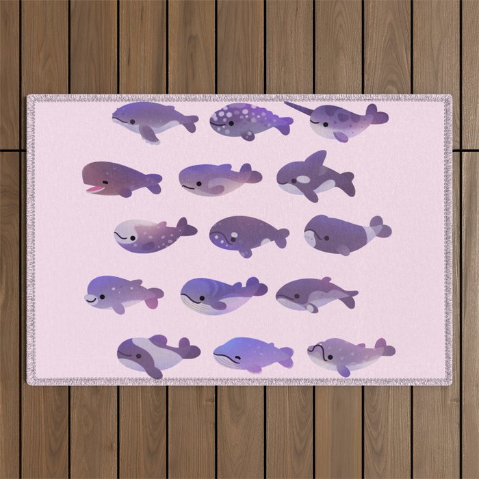 Whale Day - bright Outdoor Rug Gallery Image 1