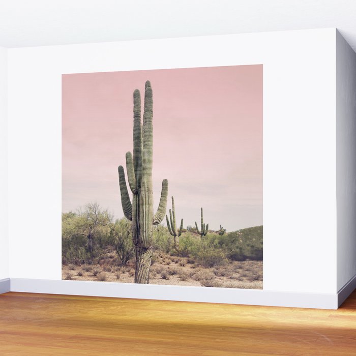 Blush Sky Cactus Wall Mural Gallery Image 2