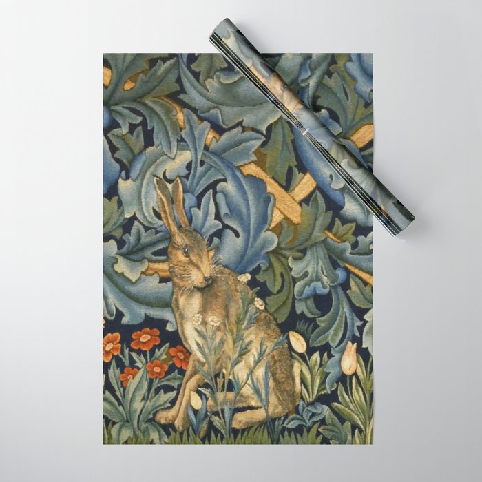 William Morris Forest Rabbit , Morris Floral Wrapping Paper Gallery Image 1