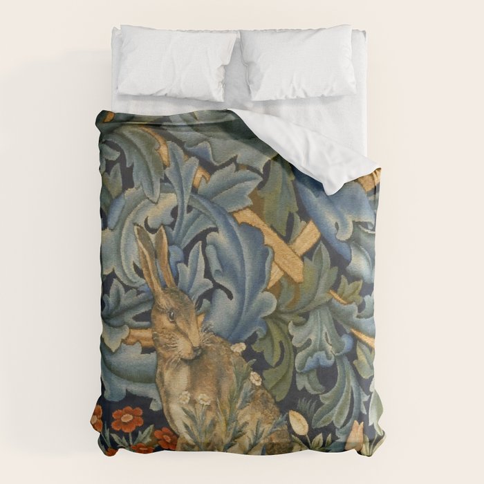William Morris Forest Rabbit , Morris Floral Duvet Cover Gallery Image 1