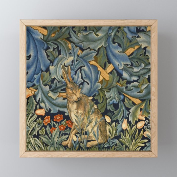 William Morris Forest Rabbit , Morris Floral Mini Art Print Gallery Image 1