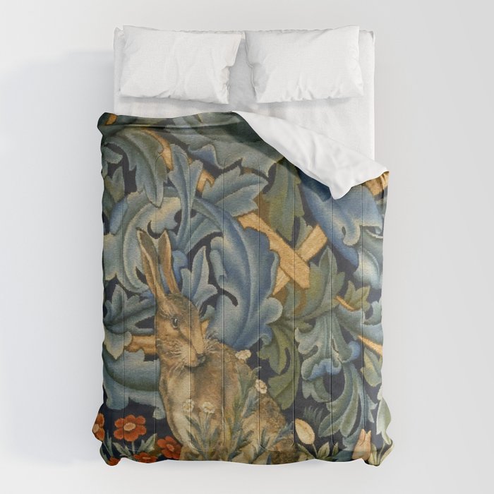 William Morris Forest Rabbit , Morris Floral Comforter Gallery Image 1