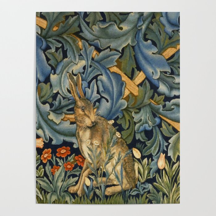 William Morris Forest Rabbit , Morris Floral Poster Gallery Image 4